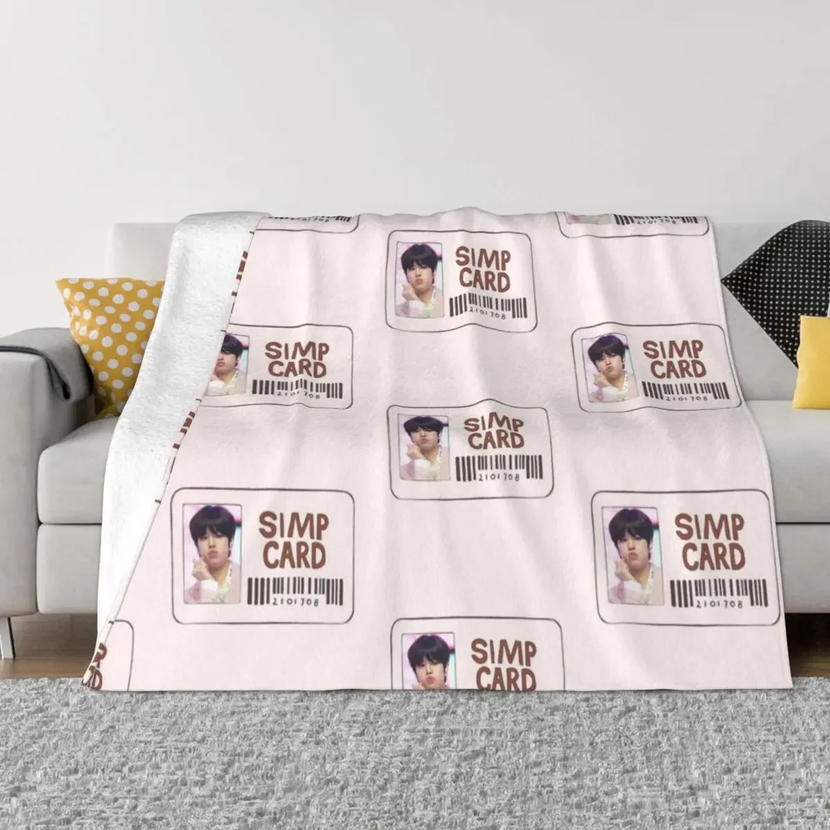 seungmin simp card Throw Blanket Soft Plush Plaid halloween Blankets