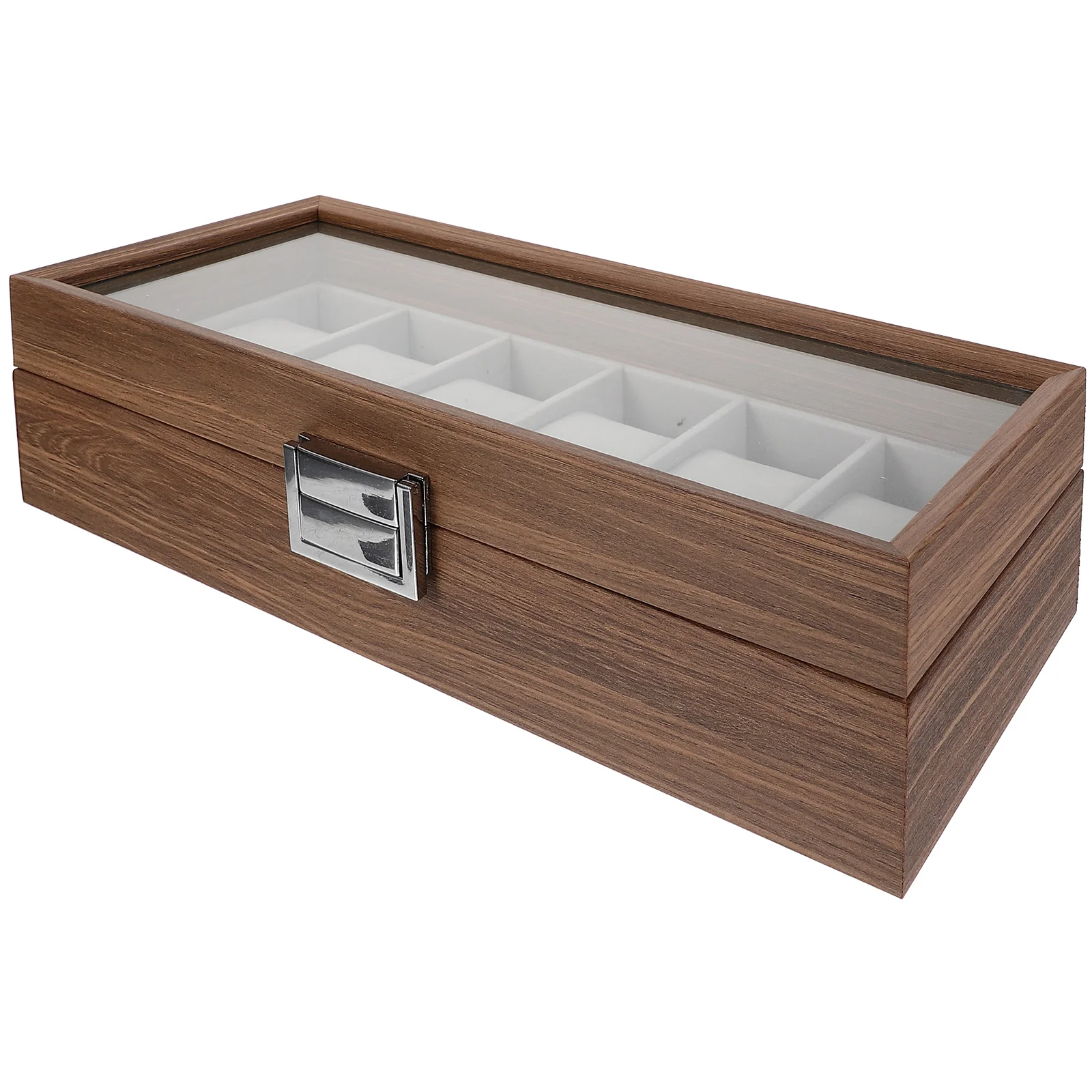 

6 Slots Walnut Wood Storage Box Durable Craftsmanship Protect Dust Scratches Bracelets Jewelry Organizer Home