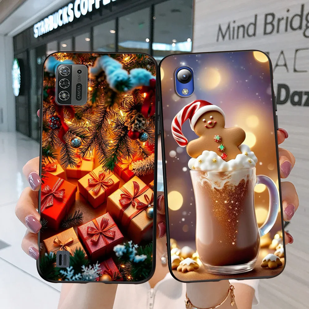 Black Tpu Case For ZTE blade A52 LITE A53 A72 V41 SMART lite plus smart axon 4 lite 4G 5G happiness Christmas day