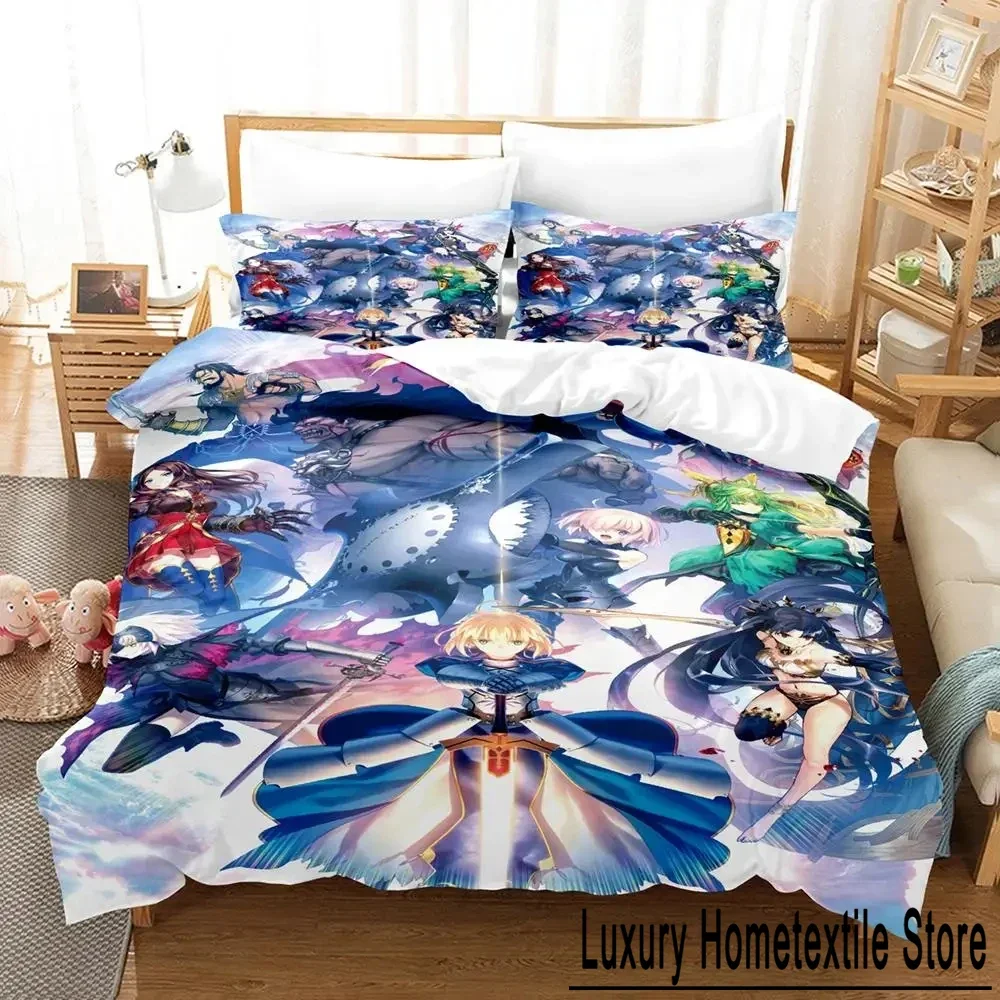 Anime Fate Grand Order Bedding Set Duvet Cover Bed Set Quilt Cover Pillowcase Comforter king Queen Size Boys Adult Bedding Set