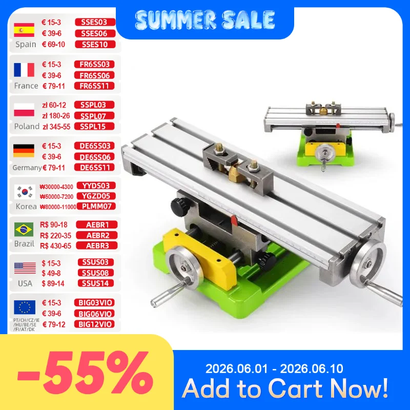 

ALLSOME MINIQ Multifunction Drill Vise Fixture Working Table Mini Precision Milling Machine Worktable