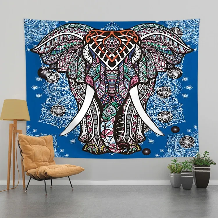 Nordic Elephant Tapestry Bohemia Mandala Living Room Wall Hanging Home Tapestries Ins Poster Cloth Bedroom Dormitory Decorative