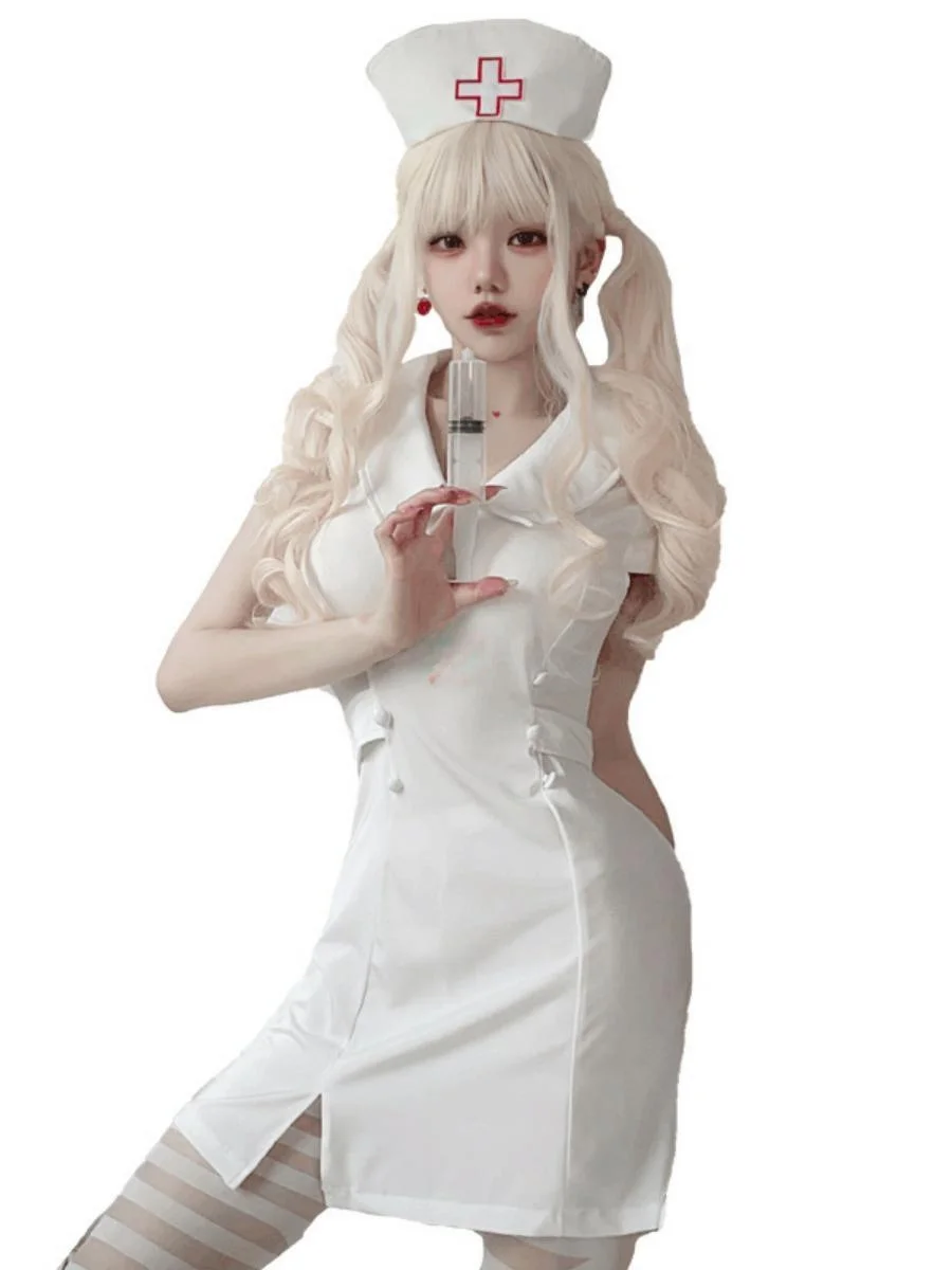 Sexy Nurse Costume Adult loween Par Role-plang Doctor orm Play Costume Polyester Material Traditional Chinese Stag...