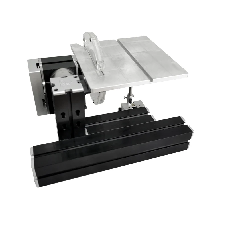 Mini Bench Saw Table Saw Angle Adjustable Cutter for Wood Plastic Plexiglass Soft Metals (With Protective Cover)