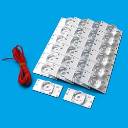 100 pcs LED Backlight strip 6V 3V SMD Lamp Beads with Optical Lens Fliter for 32-65 inch LED TV Repair(3V with Cable) 100%NEW