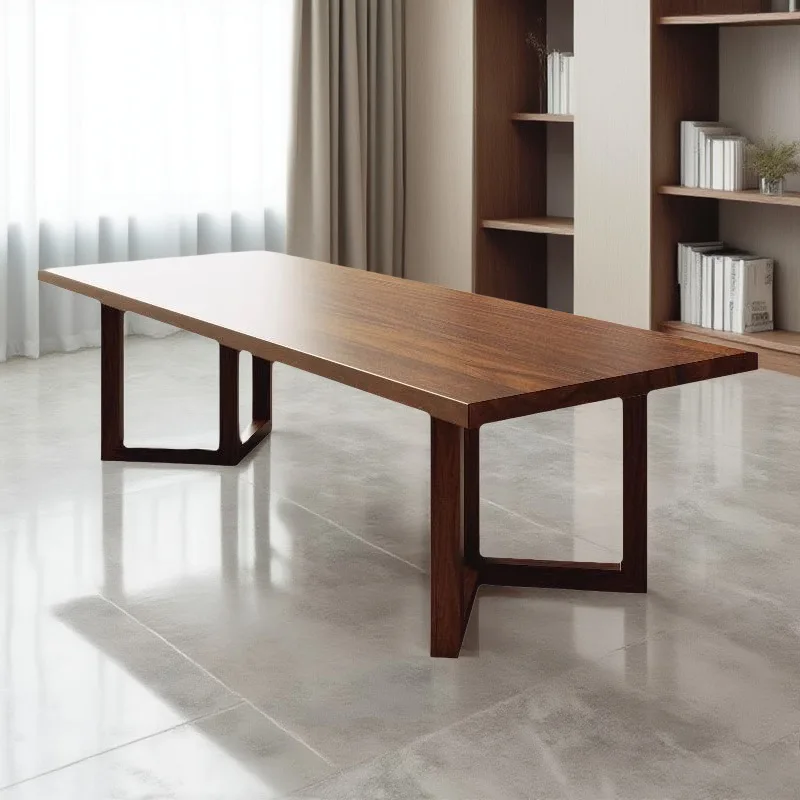 

South American walnut tea table solid wood new Chinese tea table household living room log simple large board tea table