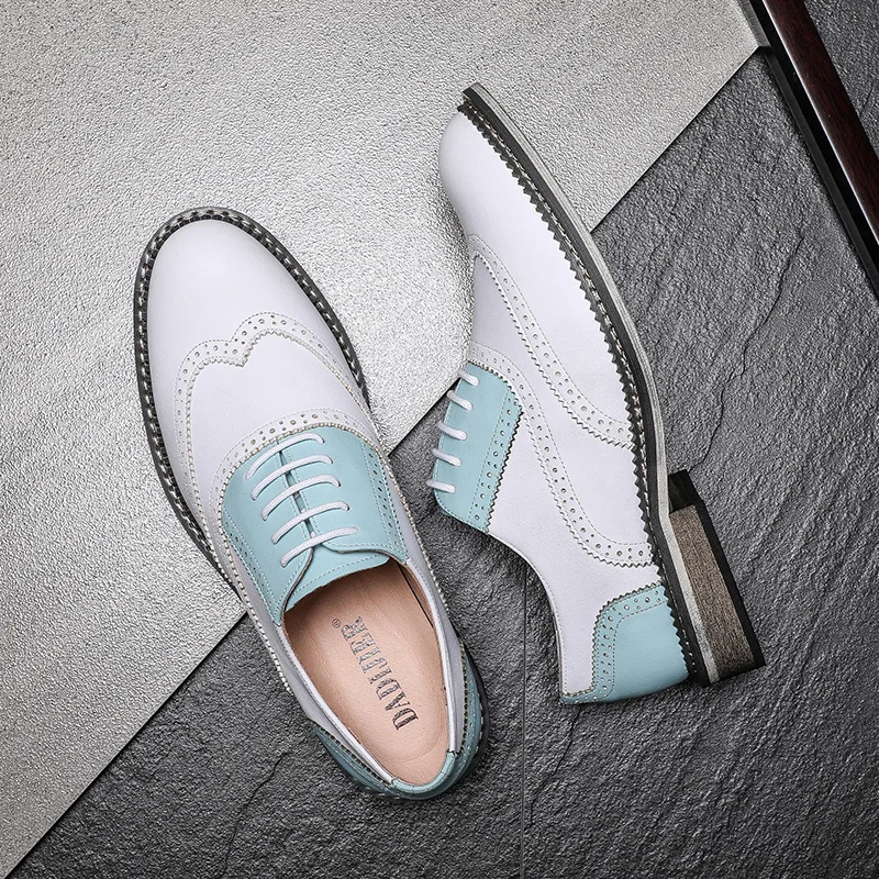 2022 Spring Autumn Fashion Trend Casual Men Shoes Business British Formal Dress Real Leather Shoe Wedding Brogue Loafers Oxfords