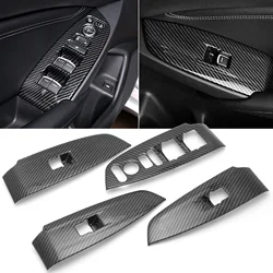 Carbon Fiber Style Interior Door Window Lift Switch Button Panel Frame Cover Molding Trims For Honda Accord 2018-2021 2019 2020