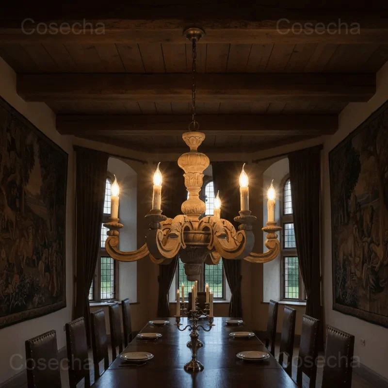 Roman Pillar chandeliers wooden carved hanging lights italian murano retro chandelier vintage elegant bedroom living room lights