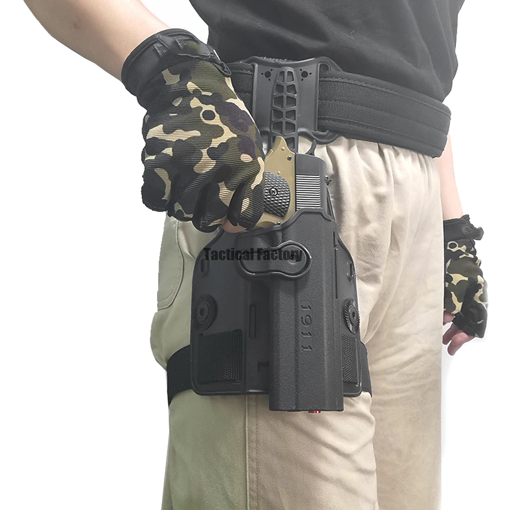 Tactical Right Hand Drop Leg Gun Holster Hunting Pistol Thigh Holster For GLOCK 17 Colt 1911 Beretta M9 PX4 Strom