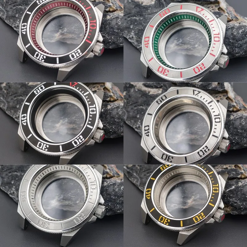 

Silver Samurai Watch Case Fit NH35 NH36 Movement Seiko Mod Sapphire Crystal Stainless Steel Bezel Insert Transparent Case Back