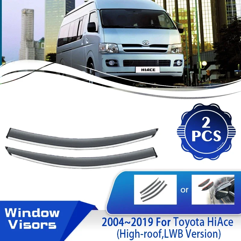 Car Rain Deflector For Toyota HiAce Commuter High-roof LWB H200 2004~2009 Window Wind Sun Rain Visor Deflectors Auto Accessories