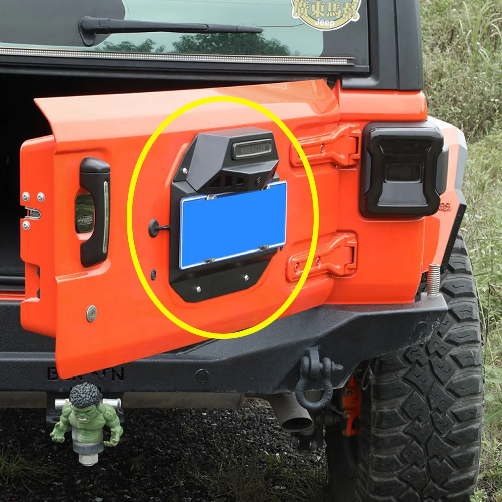 LANTSUN JL1273 Portatarga decorativo portellone posteriore con foro per fotocamera per jeep JL per wrangler 2018+ Ricambi auto