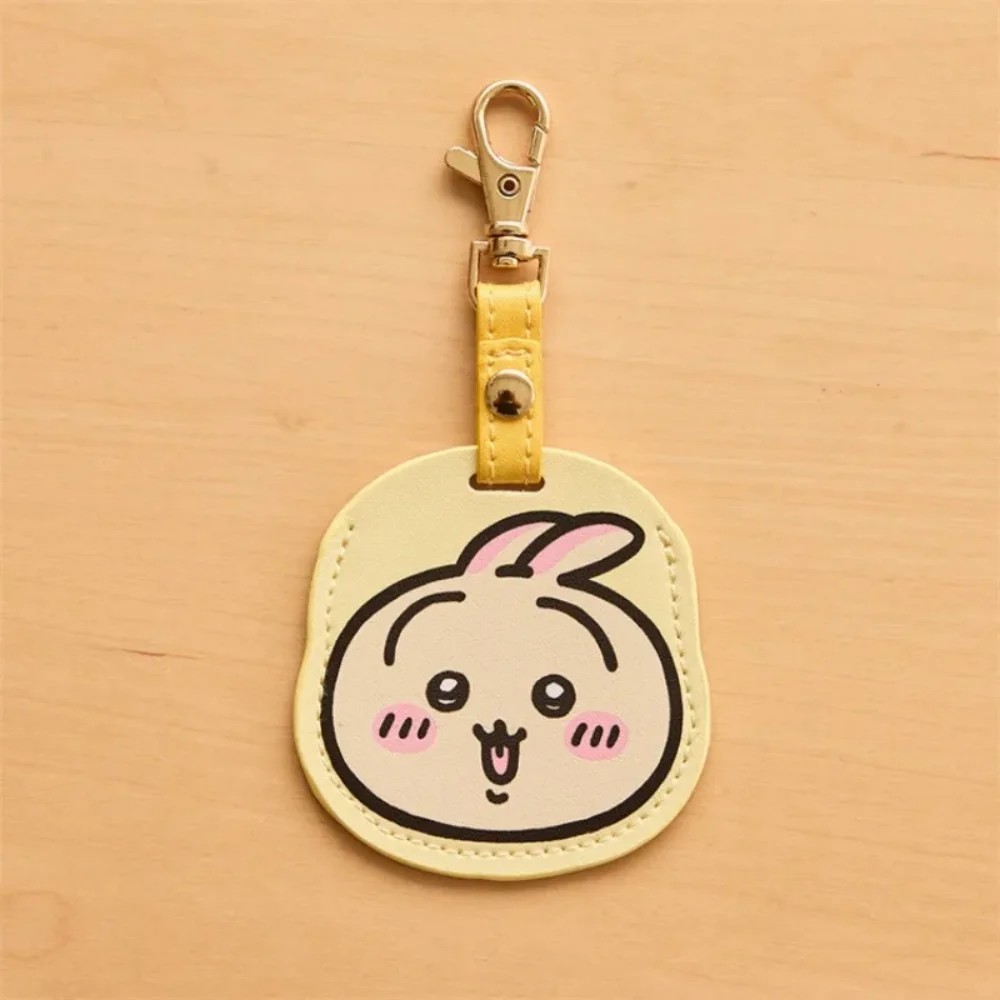Chiikawa Access Control Card Cover Keychain PU Leather Anime Hachiware Usagi Sensing ic Card Elevator Card Protective Sleeve