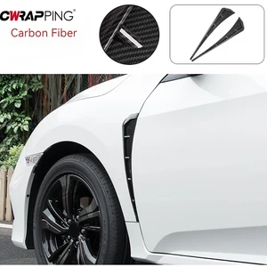 2 pcs car side fender spoiler wind knife ABS ABS Plastic Fiber Carbon Ventilation Decorative Air Side Banging for Honda Civic Tuning Decoration 10 Main Sales Civic Airofolio - №1