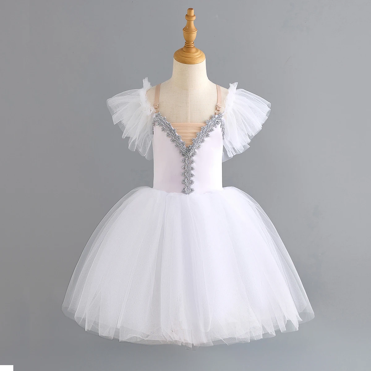 Vestido longo feminino princesa Tutu, saia de balé infantil, trajes de dança, tops de veludo, romântico, tutu