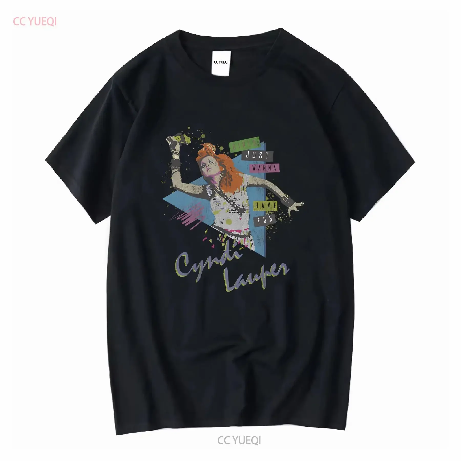 Camiseta Vintage Cyndi Lauper Girls Just Wanna Have Fun 80S Music S 5Xl manga larga vintage lavada ligeramente