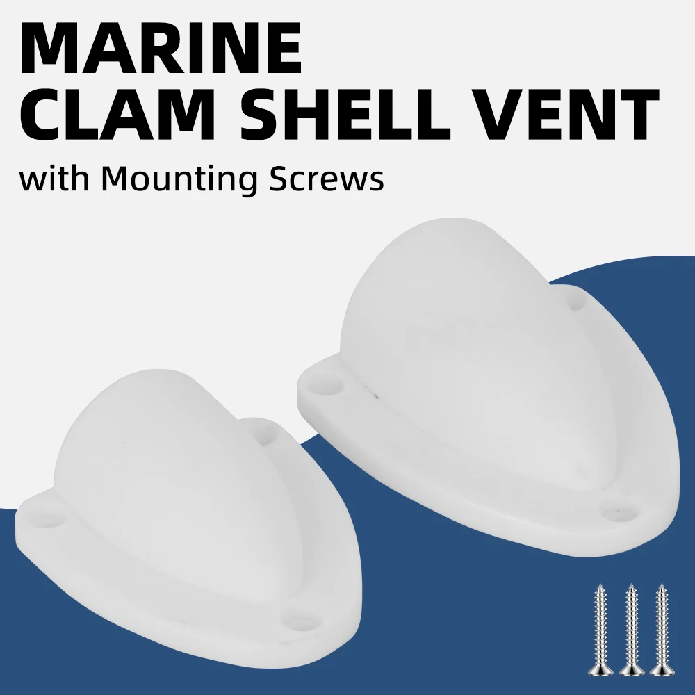 Boat Cable Ventilator Outlet Nylon Clam Shell Thru Hull Wire Vent Cover with Screws Marine Hardware Accessories
