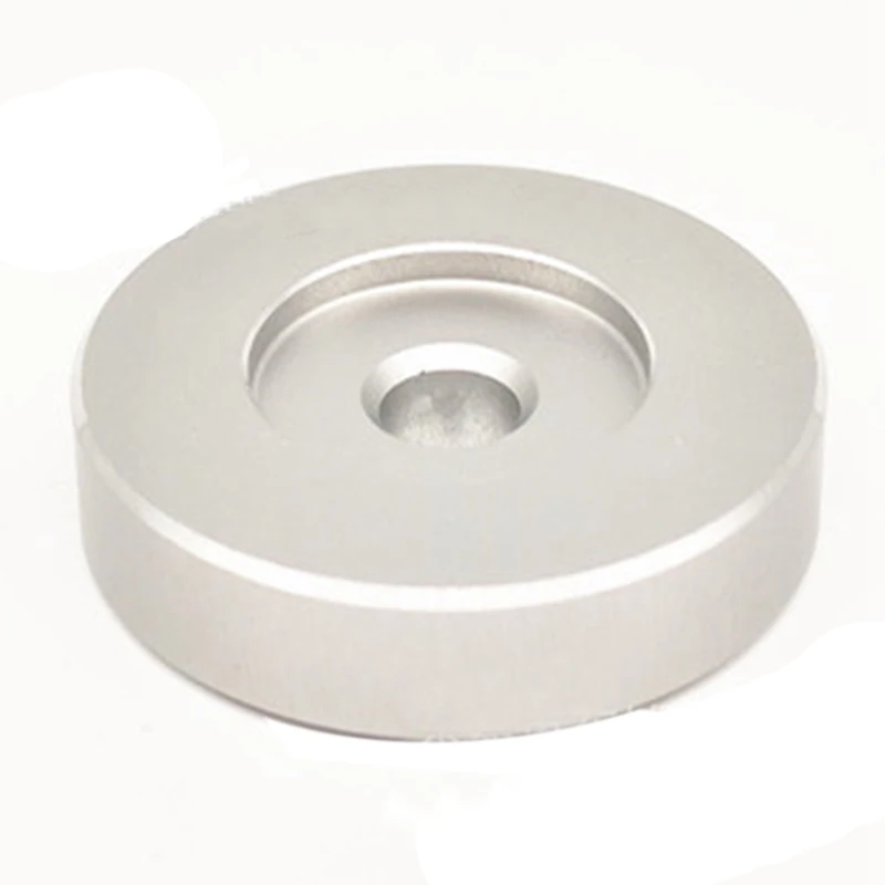 AU47-45 RPM Adapter - Aluminum - 7 Inch Vinyl Record Dome 45 Adapter Silver