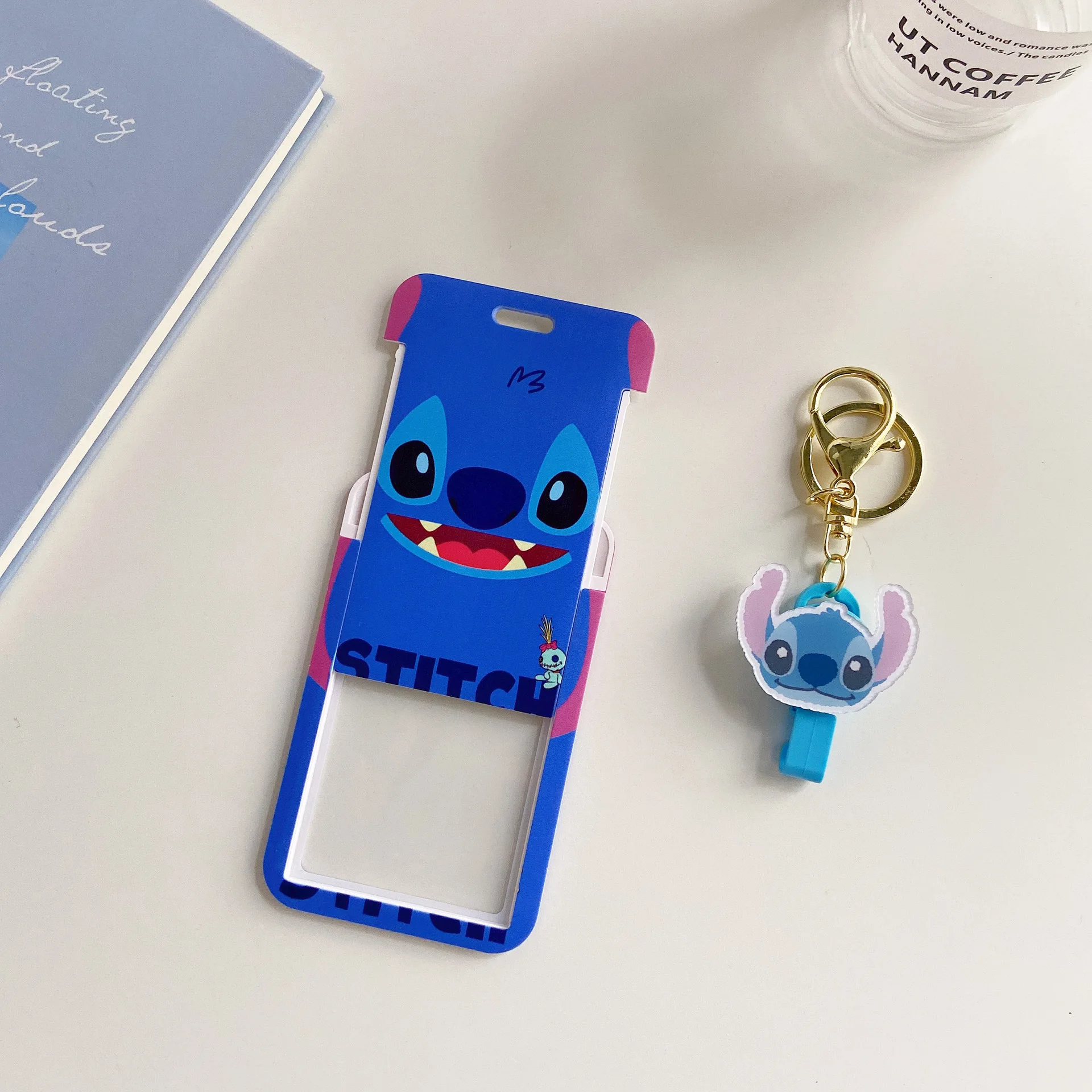 Stitch Mickey Keychain Student IC ID Card Badge Holder Yoda Retractable Nurse Badge Reel Clip Accessory Friend Kids Gift