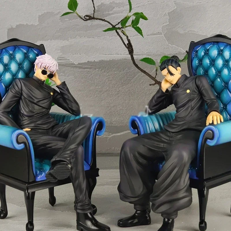 24cm Anime Jujutsu Kaisen Figurki Sofa Geto Suguru Satoru Gojo Figurki akcji PVC Model kolekcjonerski Urodziny dla dzieci Zabawki