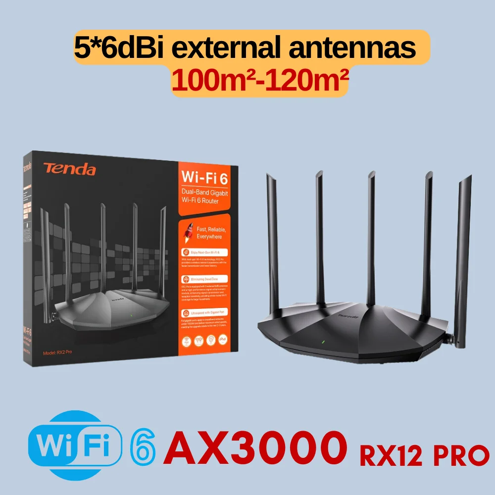Tenda AX1500/AX3000 Wifi 6 Mesh WIFI Gigabit Router 2.4G 5GHz Dual-Band RX12 PRO WIFI6 Draadloze signaalversterker WiFi Repeater