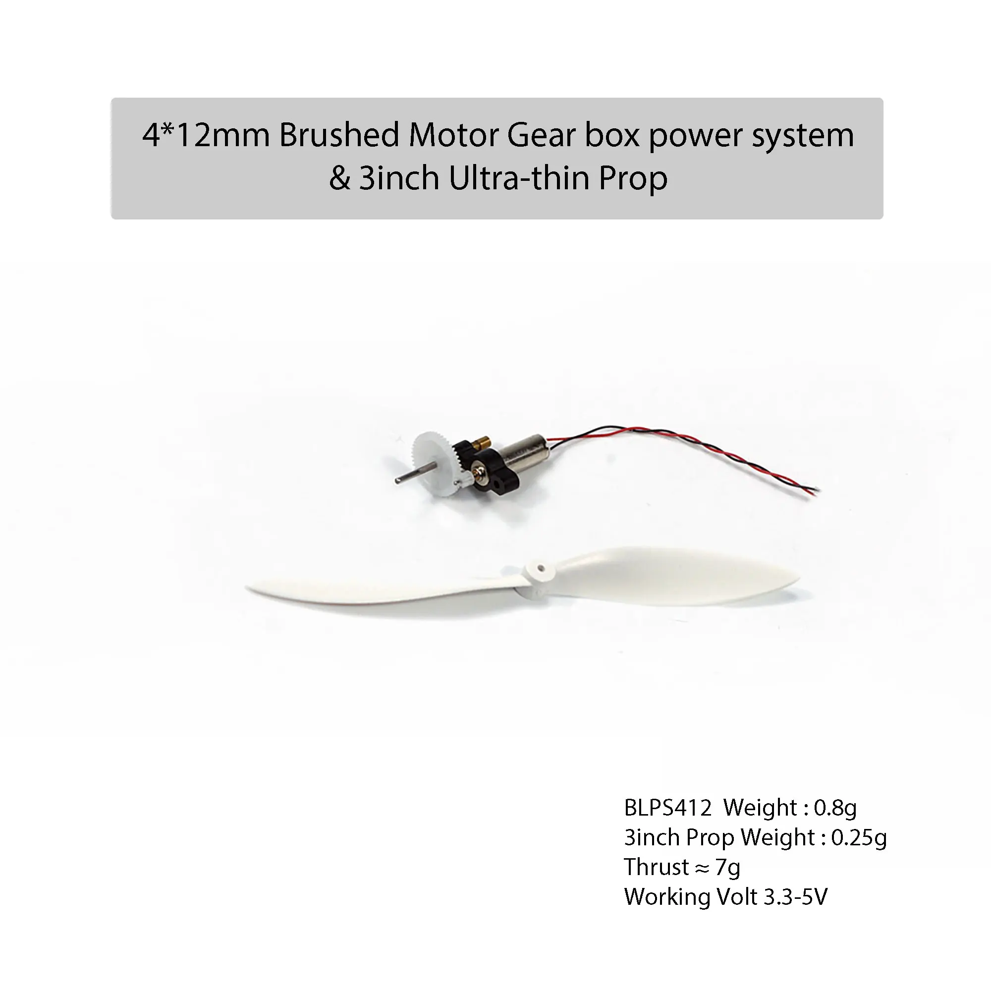 AEORC DIY Micro Brushed Power System for RC Mini Indoor Aircraft with 4x12 Brushed Motor Micro Propeller And Receivers BLPS412