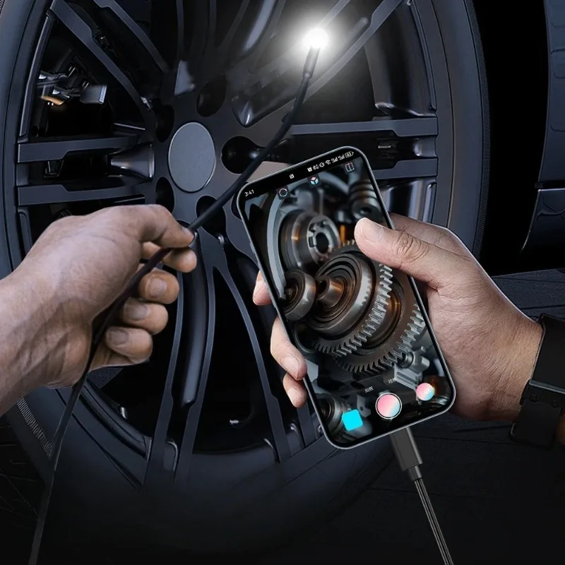7mm IP67 Waterproof Industrial Pipe Endoscope 3 In 1 Portable Inspection Camera Probe Auto Repair Mobile Direct Connect