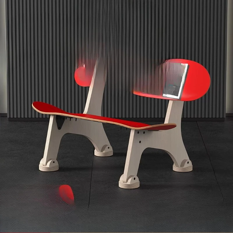 Trendy decorative chair, solid wood skateboard bracket