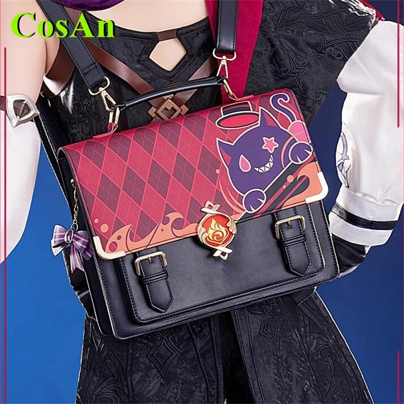 CosAn Game Genshin Impact Lyney Bag Cosplay Costume Message Bag Commuter Shoulder Pain Bag Role Play Clothing