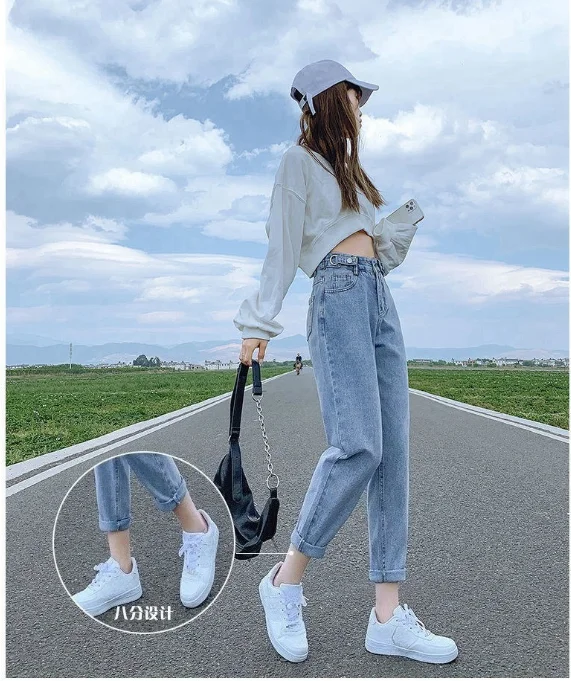 

Vintage high waist jeans woman 2026 skinny black blue mom boyfriend jeans for women denim pants female trousers streetwear