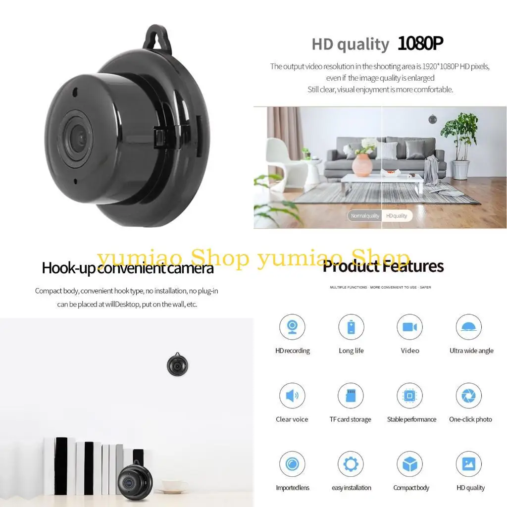 

587B 1080P Wireless Security WiFi Camera Mini Small IP Camera for Smart Home Night fo