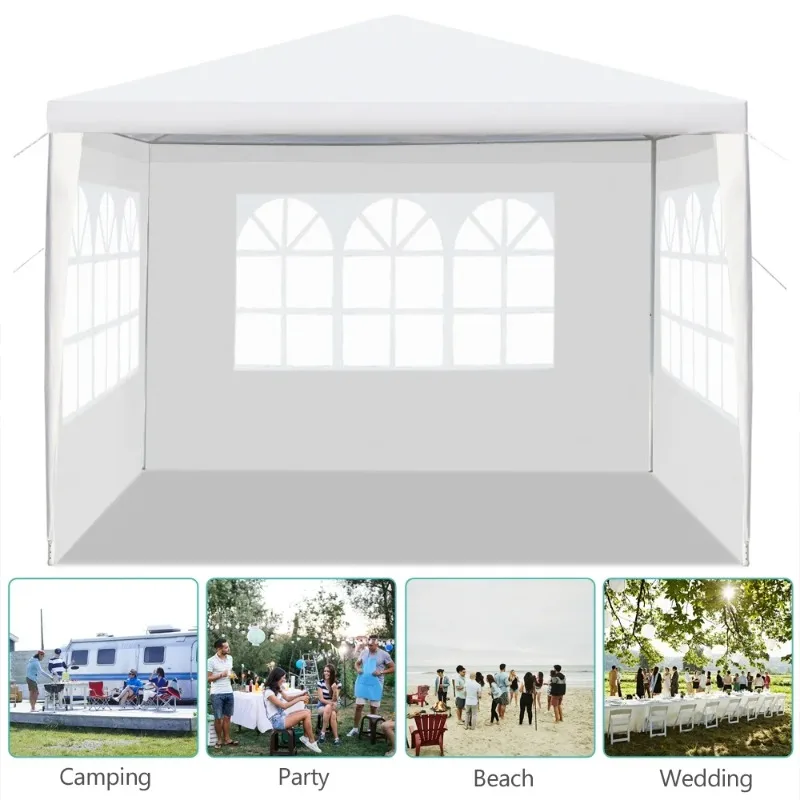 

UBesGoo Party Wedding Tent Outdoor Camping Gazebo Canopy with 3 Sidewalls Canopy 10' X 10'