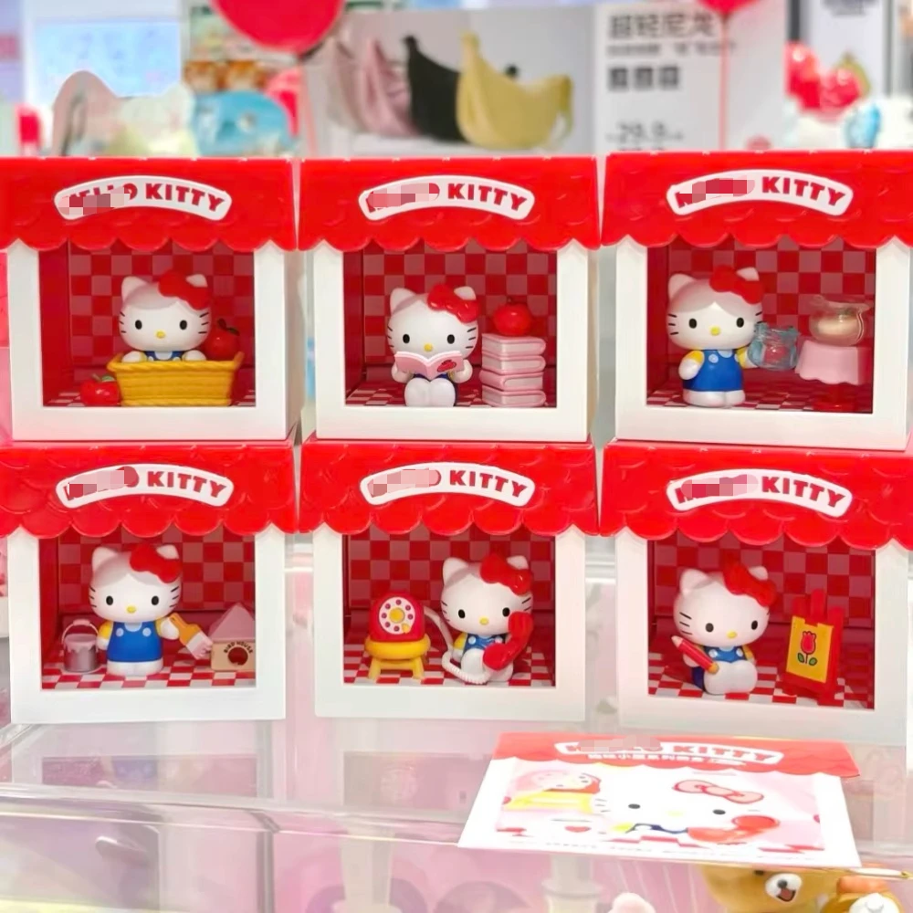 

New Kitty Fun House Series Blind Box Anime Peripherals Figure Doll Cute Desktop Ornament Model Trendy Surprise Bag Toy Girl Gift