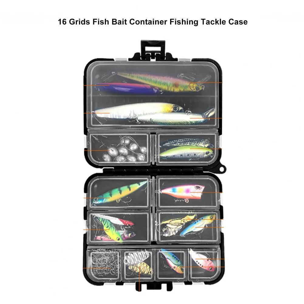 Fishing Gear Box Compartments Design Classify Storing Double Layers Outdoor Portable 16 Grids Lure Bait Storage Case