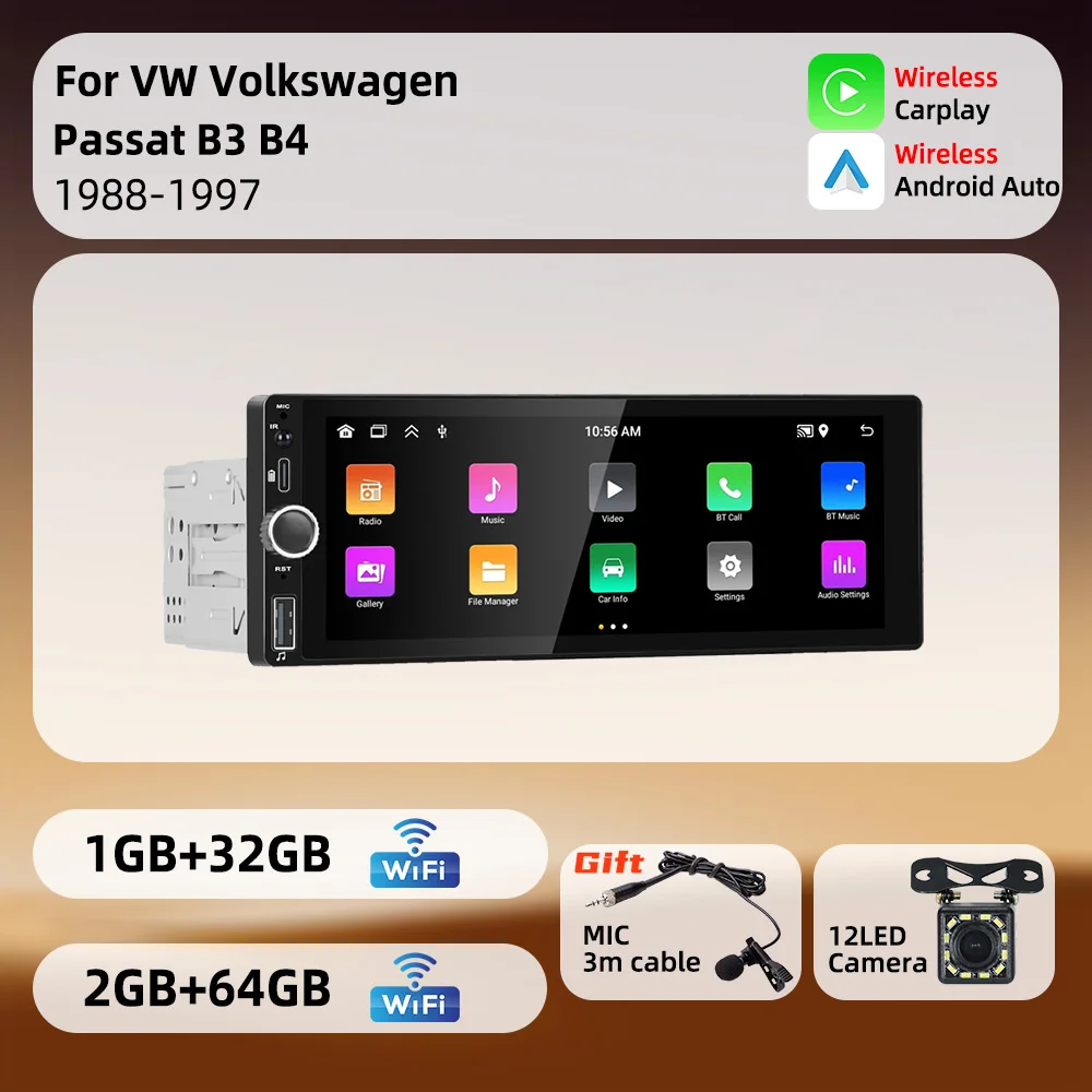 6.86" 1 Din Android…