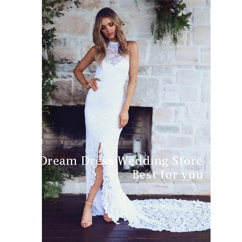 DREAM Elegante Boho Lange Brautkleider Bodenlangen Meerjungfrau Gericht Zug Bräute Kleid Maßgeschneiderte Frauen Vestidos De Novias 2024