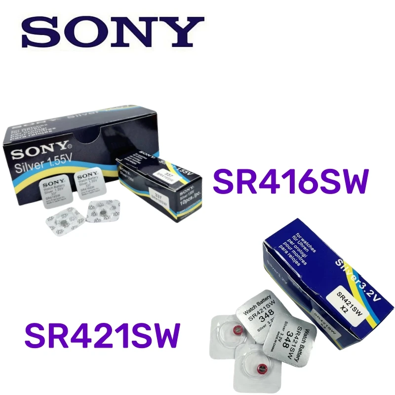 10-40 قطعة الأصلي سوني 337 SR416SW ساعة البطارية SR421SW 348 بطارية التعبئة والتغليف المستقلة sr416sw 337 sr421sw 348 sr 416