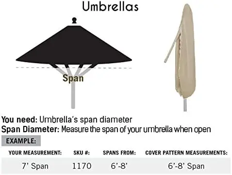 Guarda-chuva resistente às intempéries, pés 6X8, Tan - 1170-TN