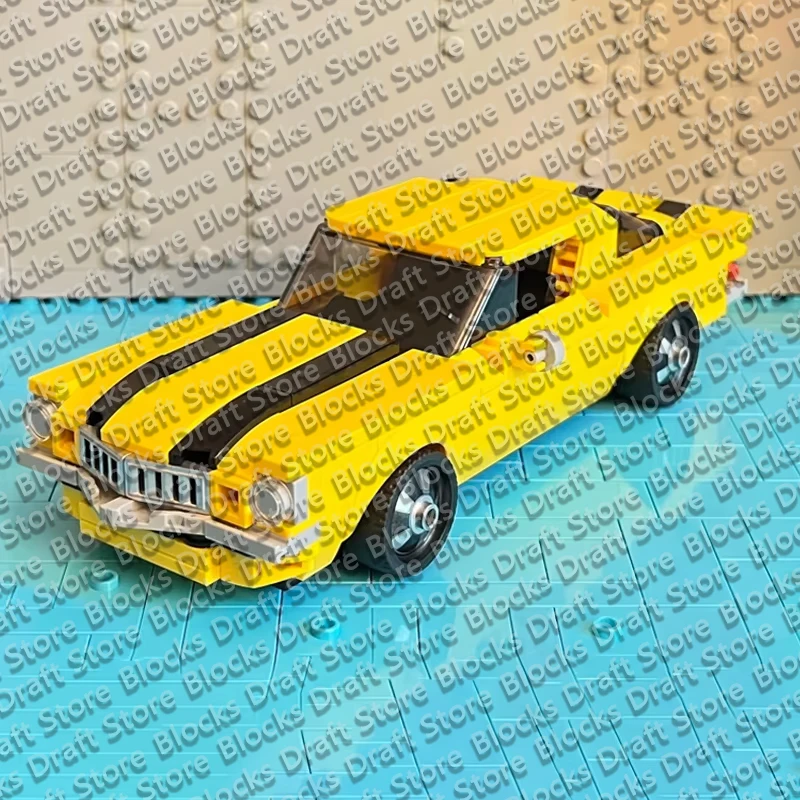 Speed Racing Car Model MOC Building Bricks American Muscle Car Modular Technology Holiday Gifts Assemble Toys Suit Display QWERT