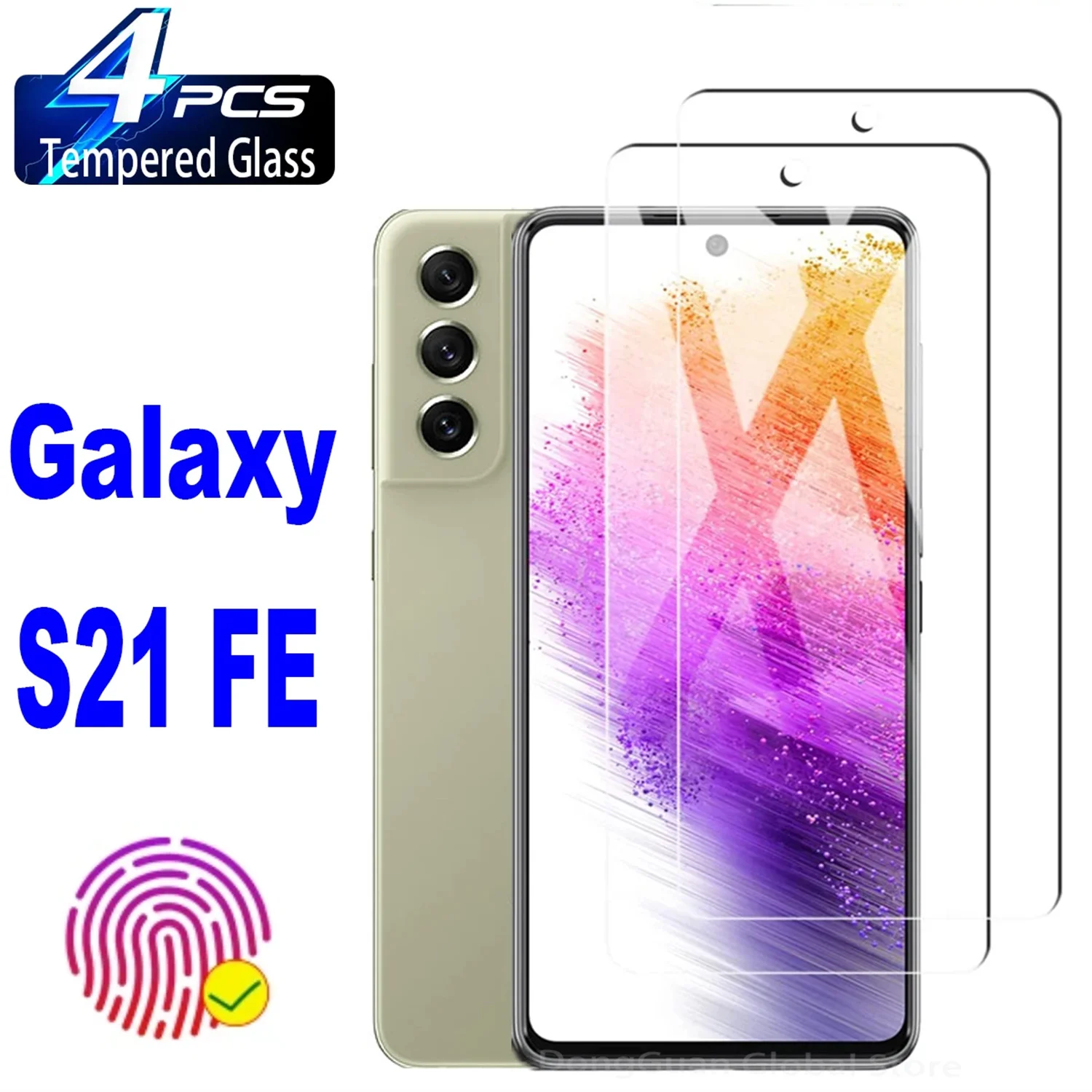 For Samsung Galaxy S21 FE 5G 9H 2/3/4 PCS HD Tempered Glass Film