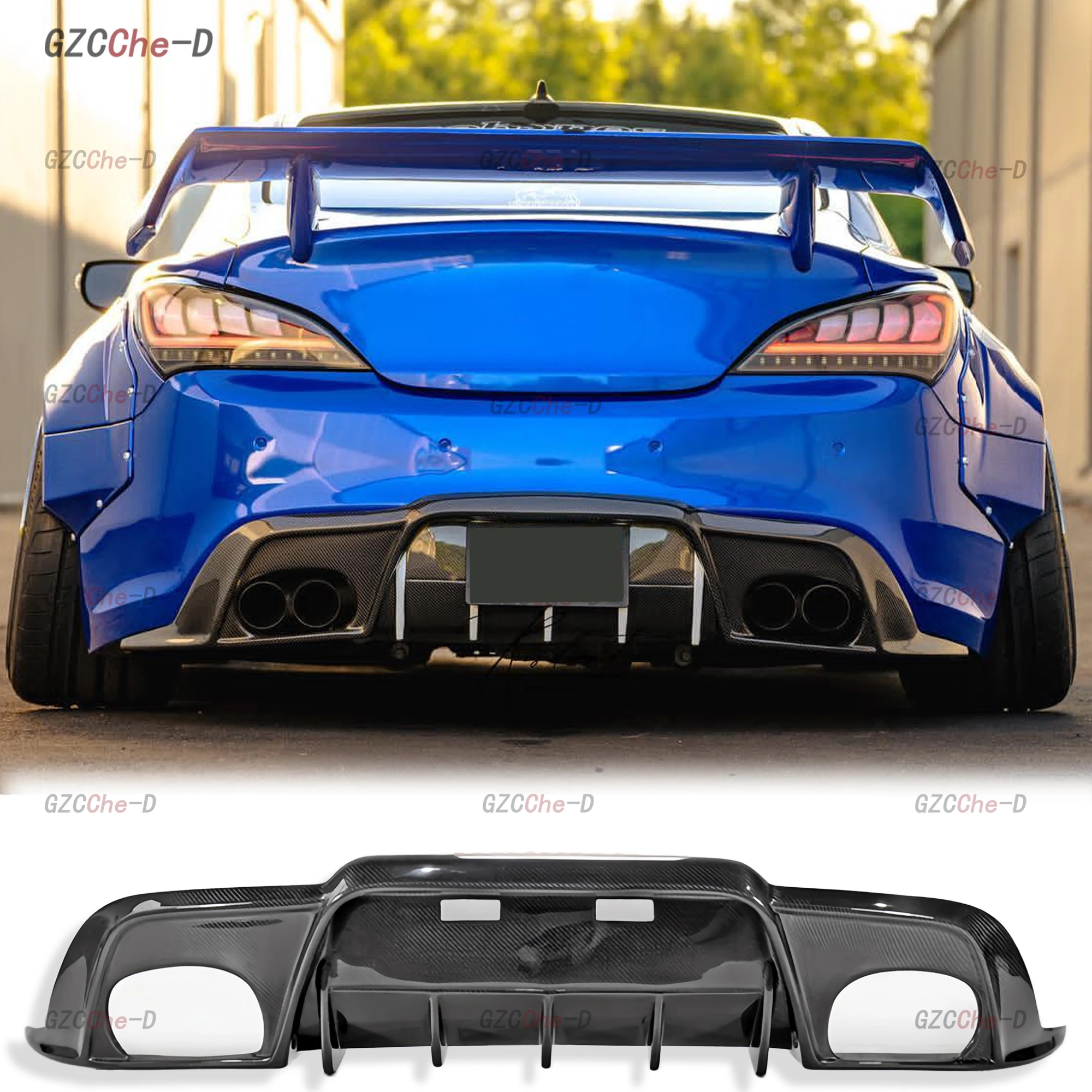 For 2009-2012 Modern Genesis Coupe Carbon Fiber Outer Spoiler Glass Fiber Material Body Aerodynamic Kit Rear Lip