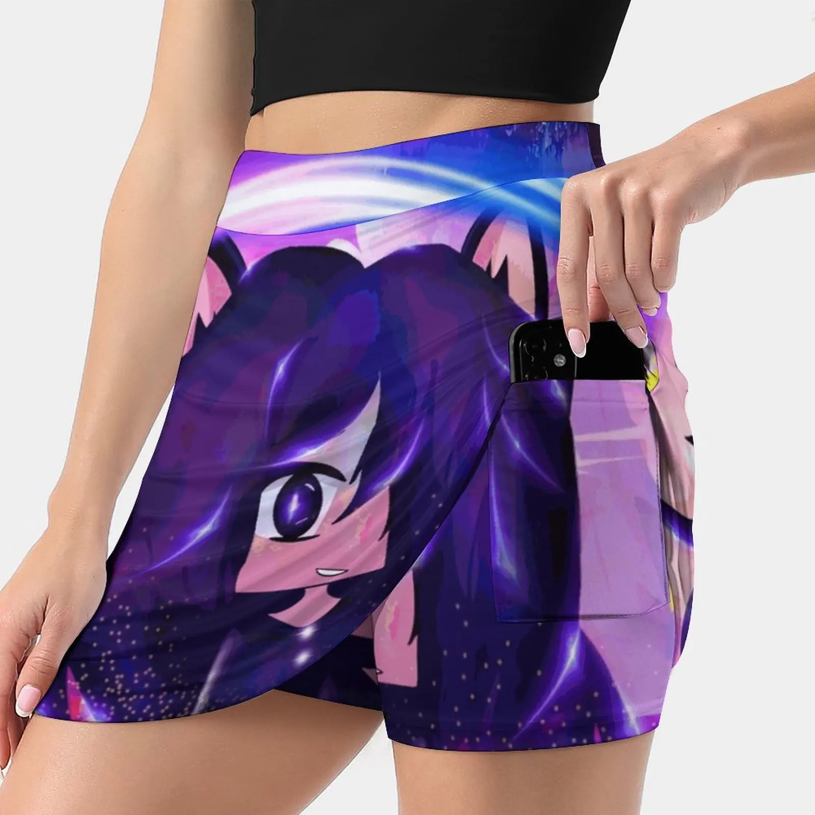 Gacha Portal To The Real Life New Women Skirts Double-Layer Printed Short Dress Mini Sport Skirt Gacha Life Studio Anime Chibi