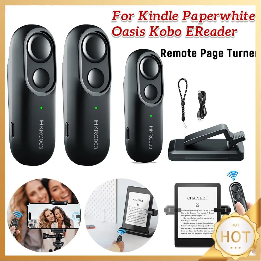 Controle remoto página turner câmera do telefone gravação de vídeo gatilhos remotos foto e vídeo extensores de controle remoto para kindle