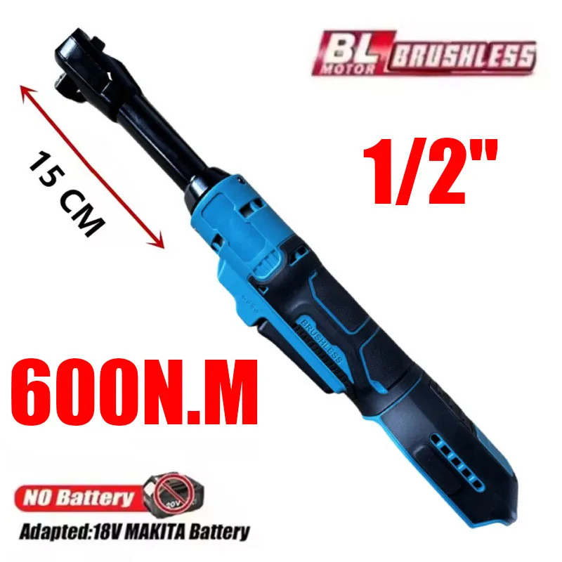 For Makita 18V Battery Brushless Electric Ratchet Wrench 1/2