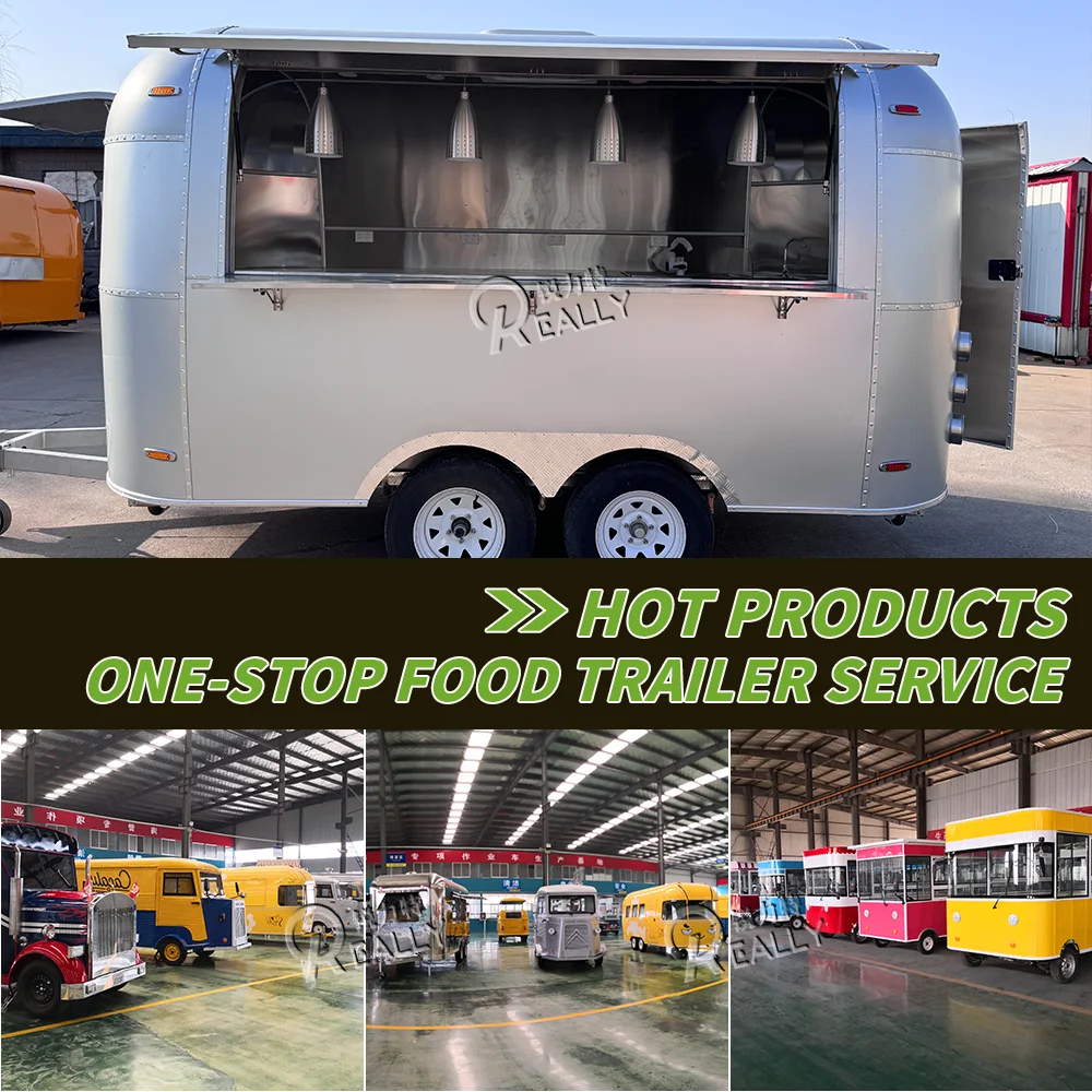 Gerobak Makanan Modern Custom, Trailer Pizza, Truk Makanan Cepat Saji, Katering Stainless Steel, Trailer Kopi untuk Dijual