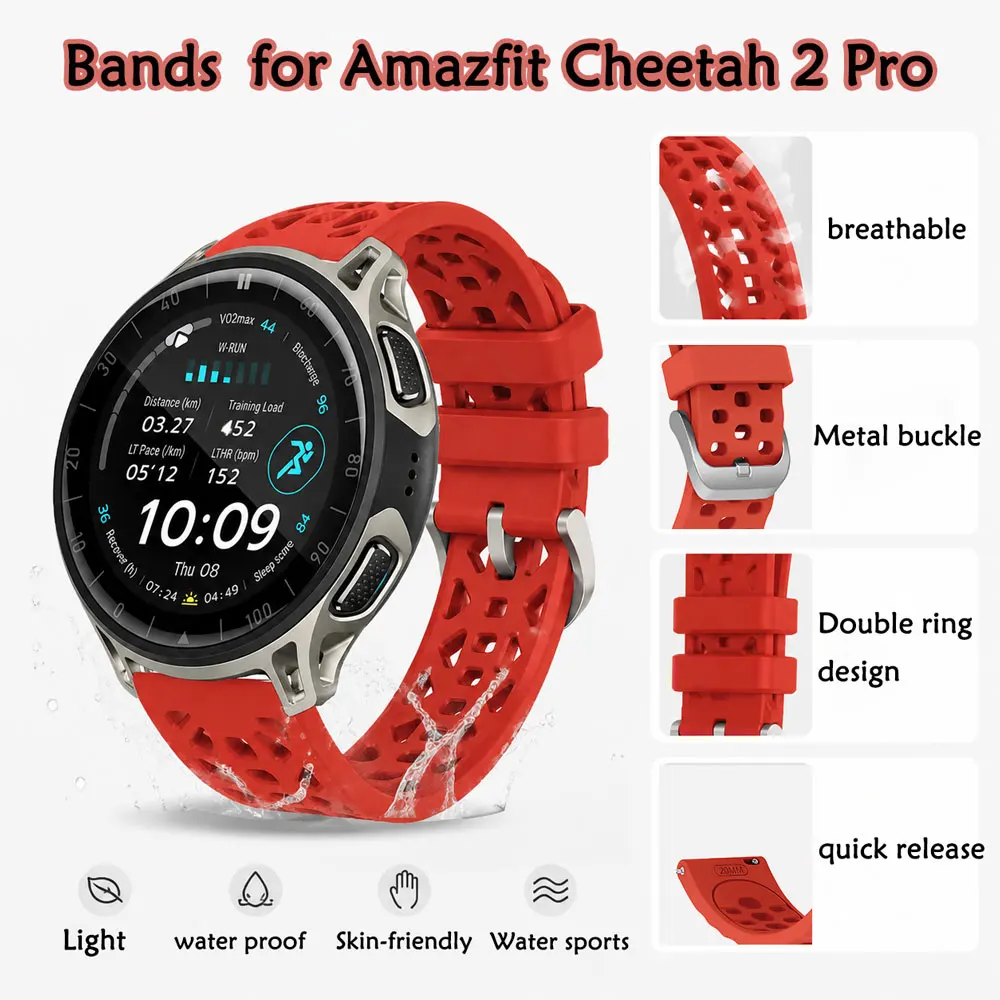 Silicone Band  for Amazfit Active 2 Pro Porous Breathable Design Water Proof  Silicone Unisex for Amazfit Active2 Pro 20mm Band