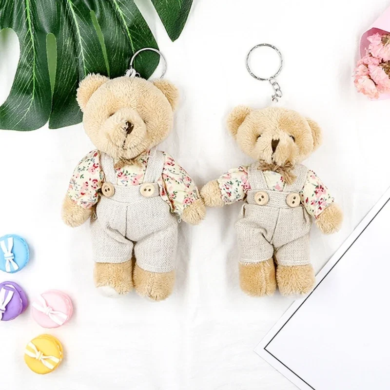 Plush-Bear Keychain for Backpacks Stuffed Animal Keyring Pendant Cute Keychain Bear Backpack Charm Party Favor Ornament