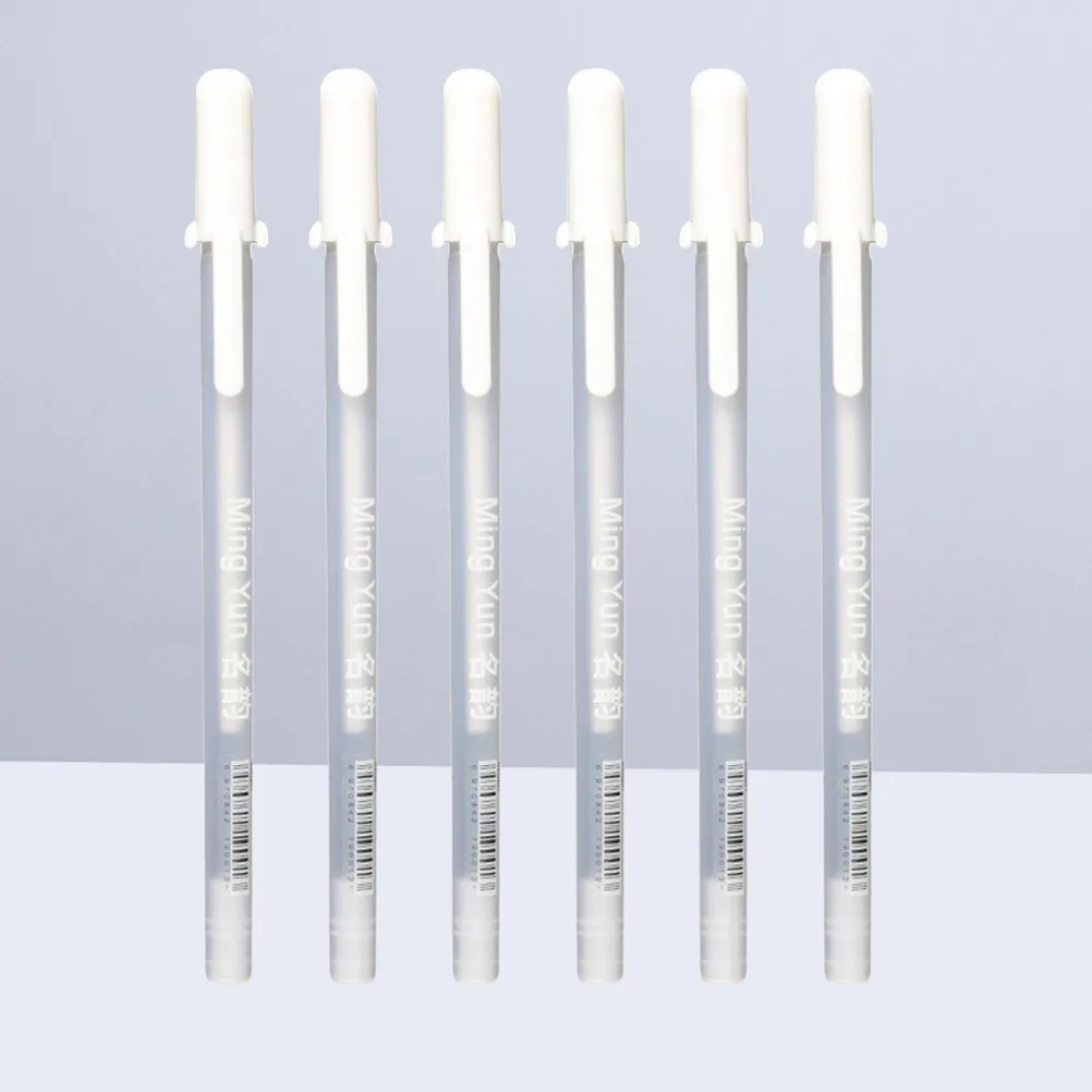 

6 pcs White Oil Based Paint Markers Fine Tip Permanent Glossy Quick Dry For Glass Wood Metal Plastic Concrete Fabric Art Craft
