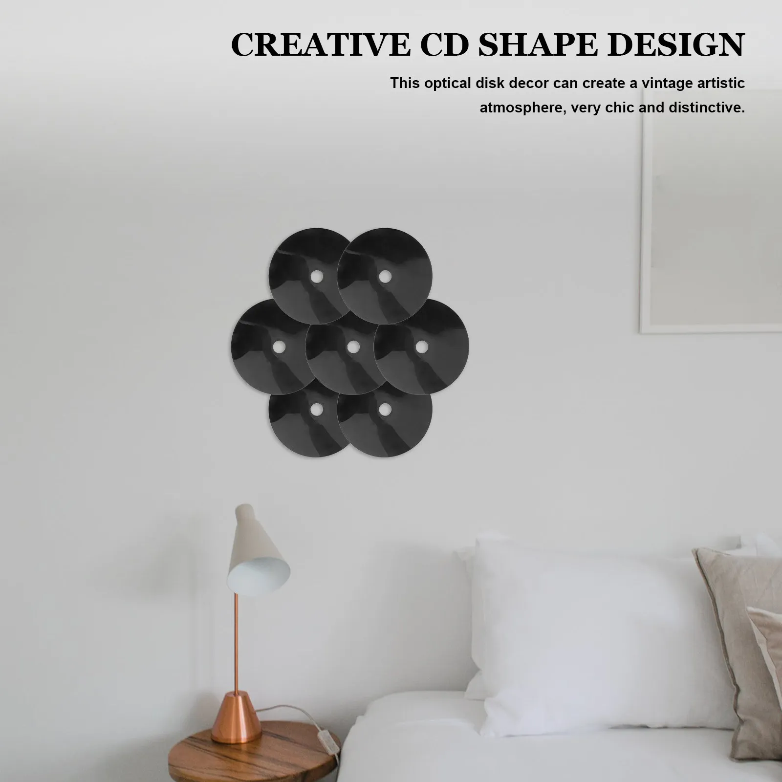 10Pcs Wall Cd Ornament Set Creative Optical Disc Decor for Living Room Study Garden Door Window Multi-Function Decorative Disks
